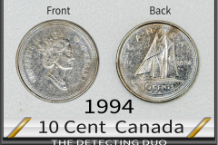Dime 10 Cent Canadian 1994