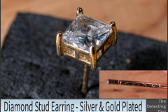 Diamond Gold Silver Earring